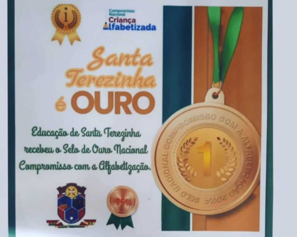 Santa Terezinha conquista Selo de Ouro no programa Criança Alfabetizada