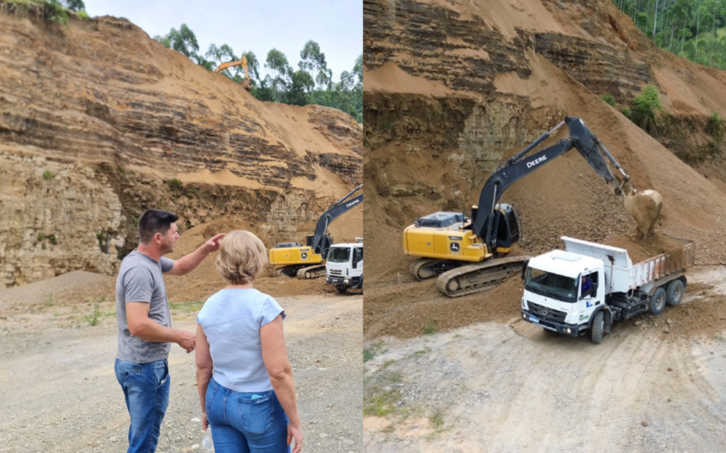 Secretaria de Obras de Salete realiza preparação para extração de cascalho na pedreira da comunidade de Rio Wildy